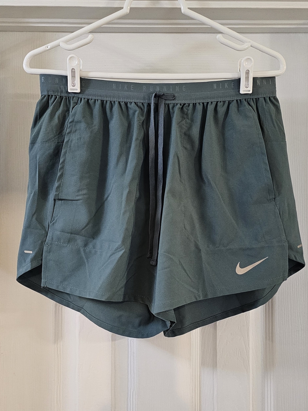 NWT Nike Stride Dri-Fit Running Shorts w/ Built-in Briefs in Mineral Slate (M)